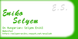 eniko selyem business card